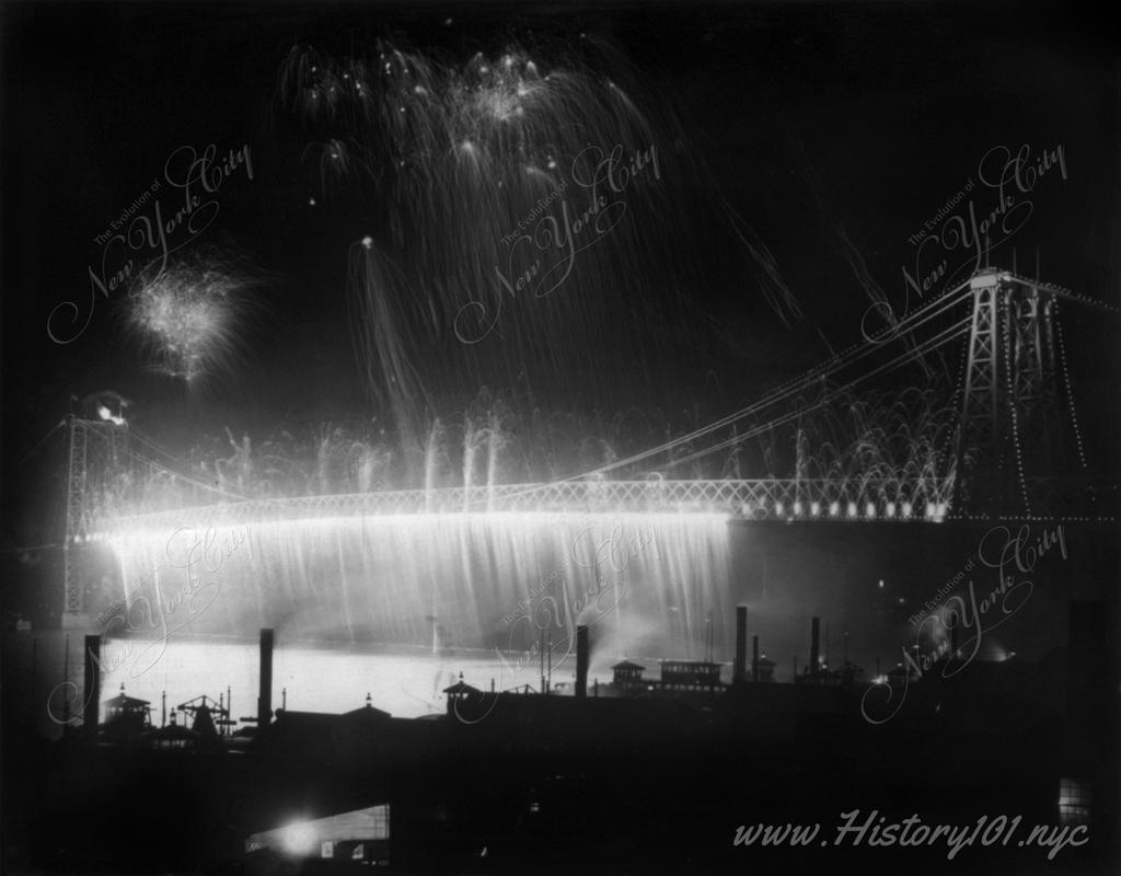 The Williamsburg Bridge opened on December 19, 1903, at a cost of $24.2 million. At the time it was the longest suspension bridge span in the world.
