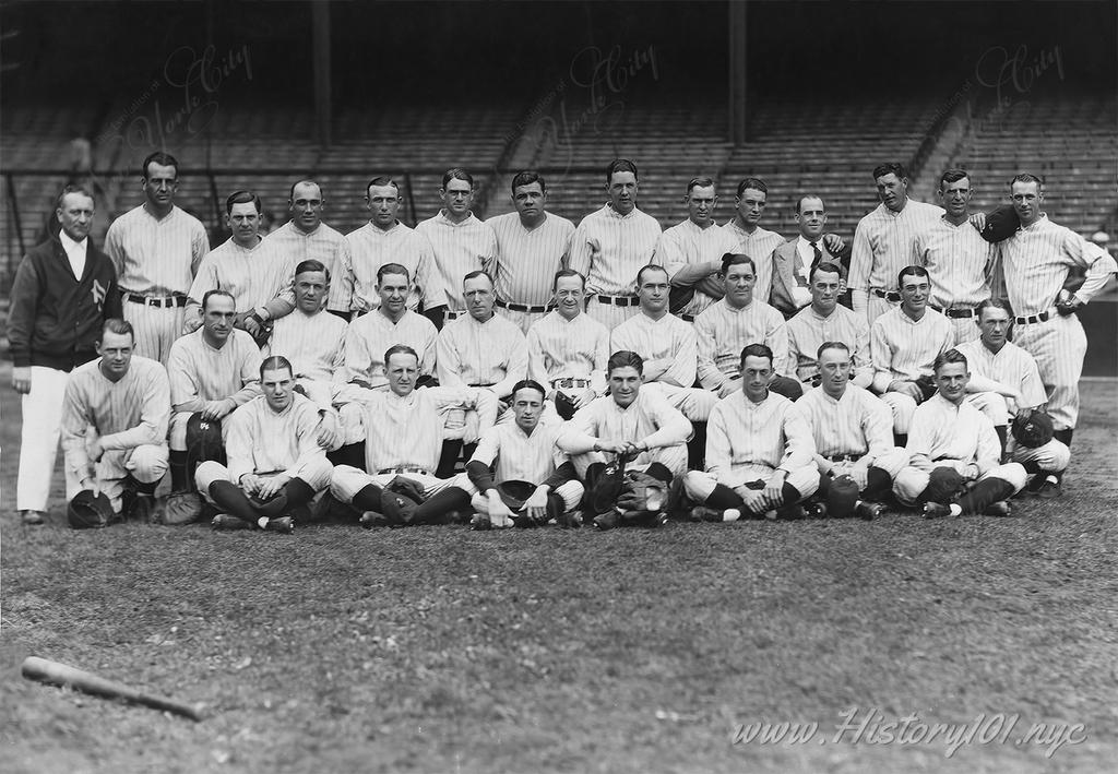 Uncover the story of the 1925 Yankees through a unique photo featuring Babe Ruth, showcasing a year pivotal to the team's enduring baseball saga