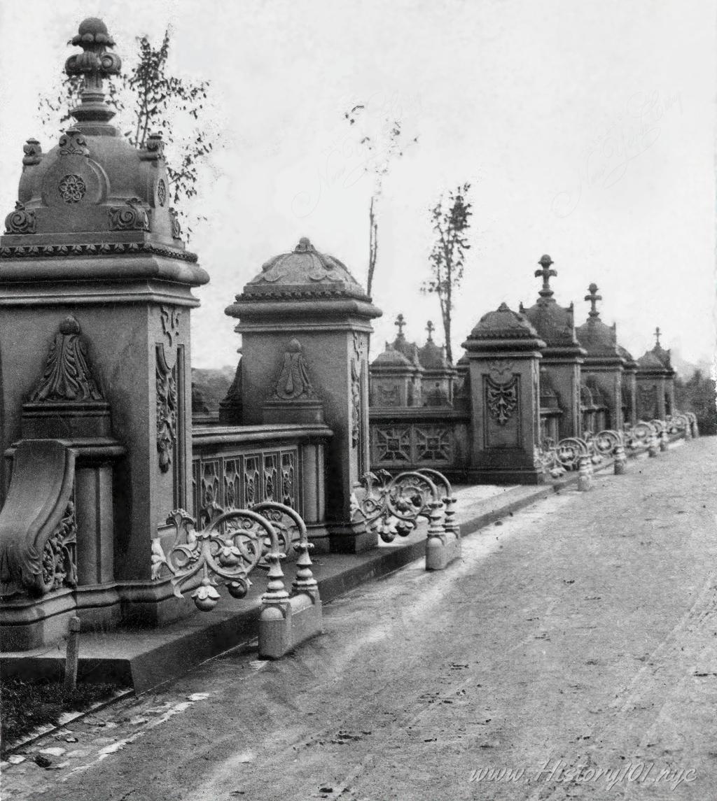A unique perspective revealing the ornate patterns of Central Park's stonework designed by Frederick Law Olmsted and Calvert Vaux.