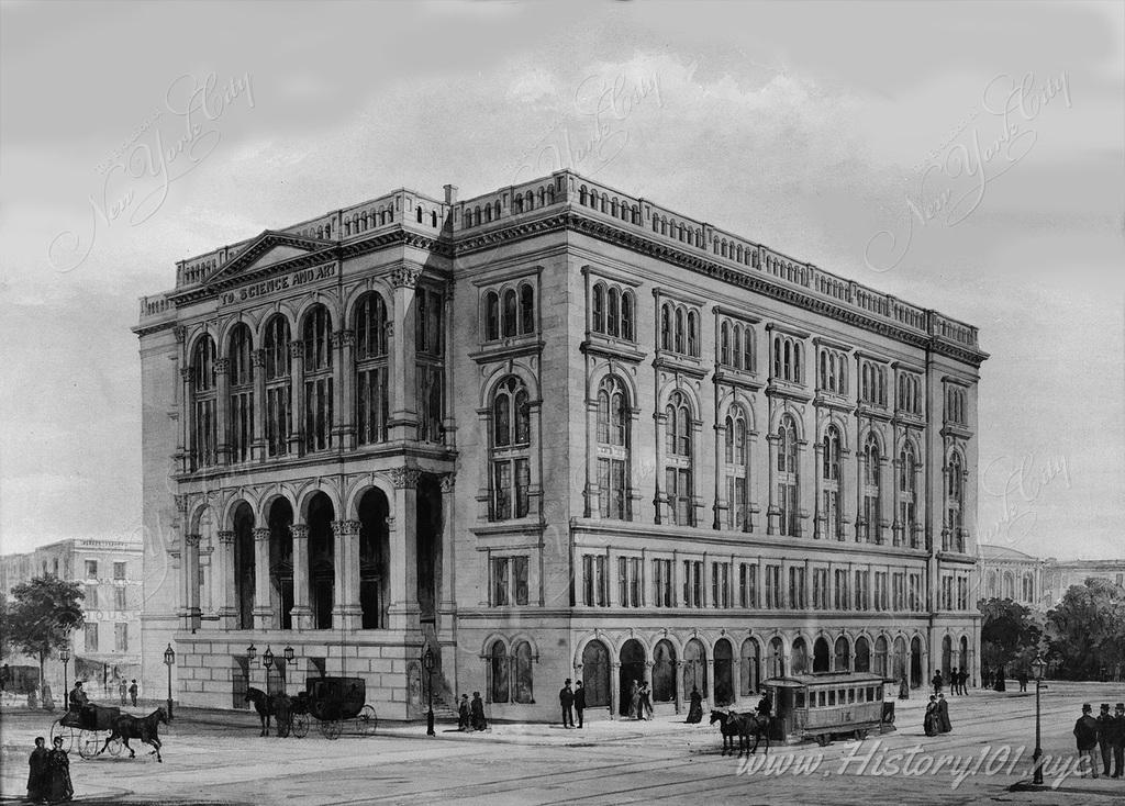 The Cooper Union was founded in 1859 by entrepreneur/inventor Peter Cooper. Astor Place was named for John Jacob Astor soon after his death in 1848.