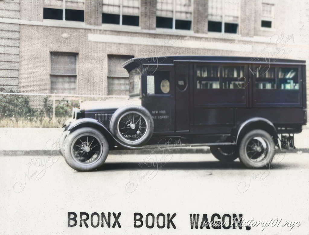 This image highlights a time when mobile libraries were crucial in providing access to books and knowledge to communities, especially in urban areas like the Bronx. 