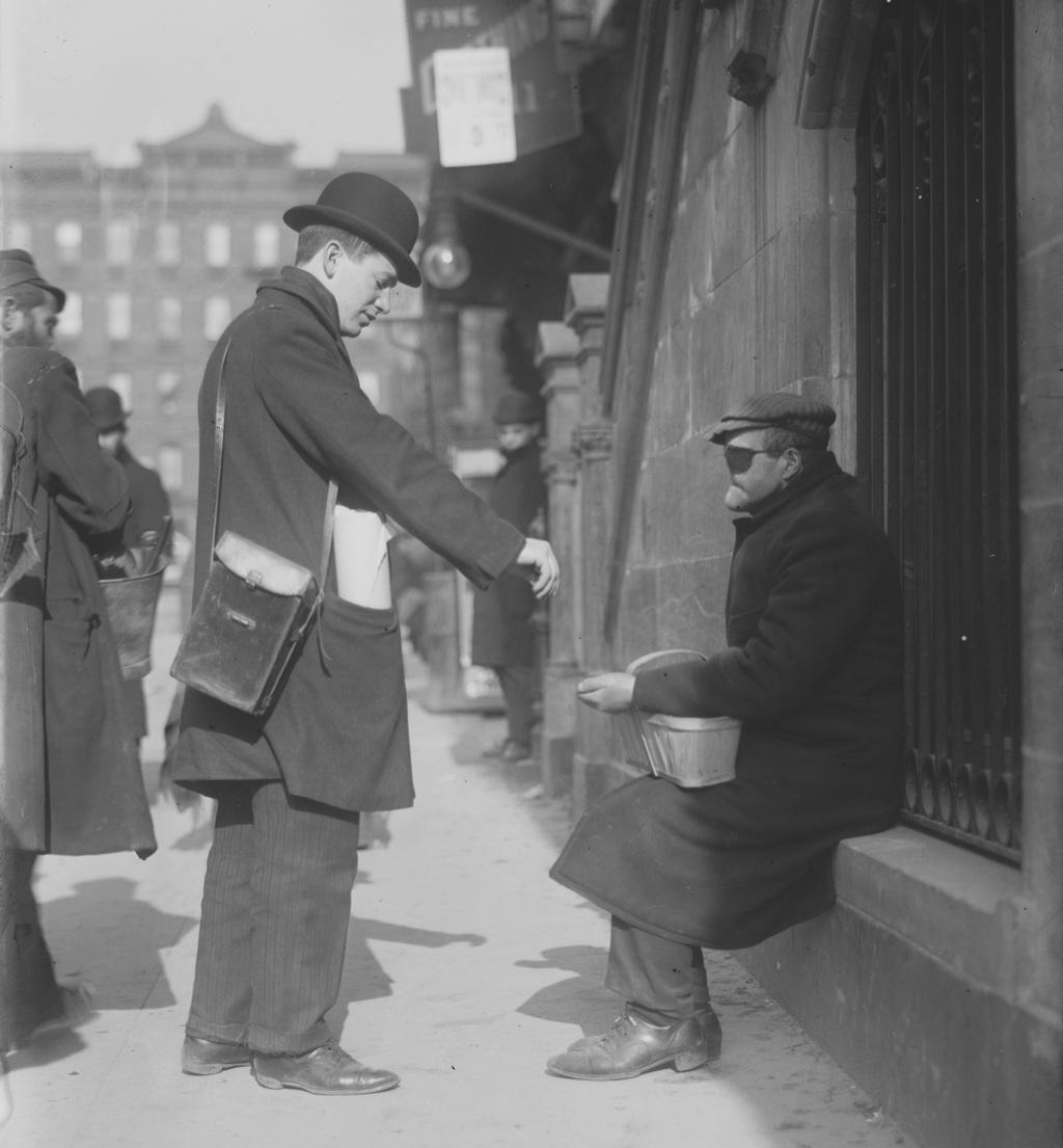 Man Asking for Spare Change, NYC in 1901