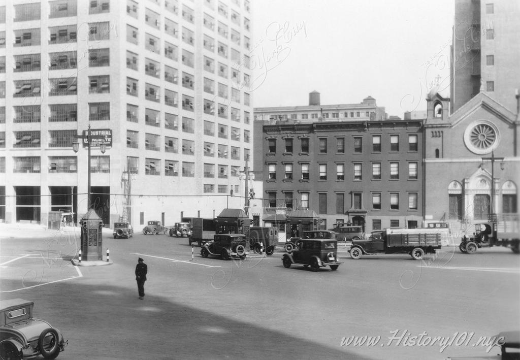 New York City Entrance Plaza To Holland Tunnel which was opened by November 13, 1927.