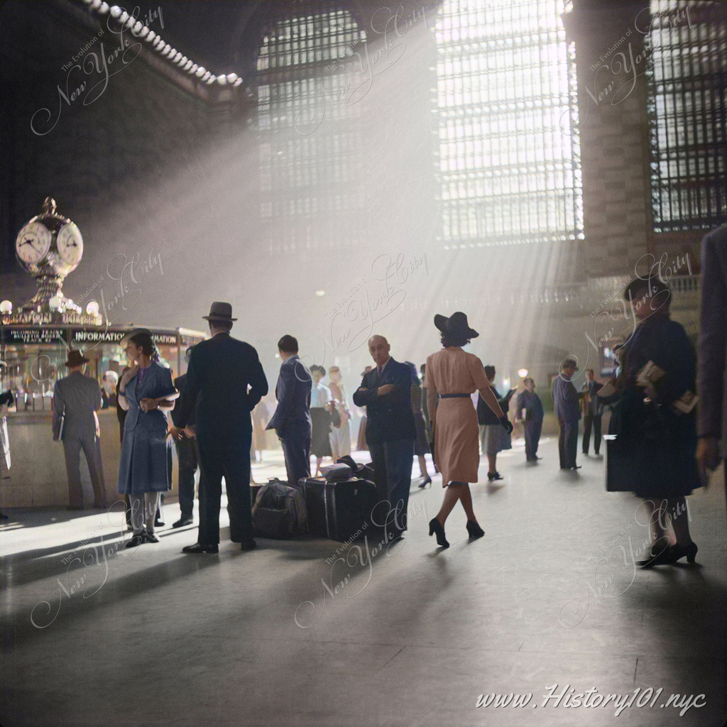 Discover John Collier Jr.'s 1941 iconic photo of Grand Central Station, capturing its architectural grandeur and the spirit of NYC