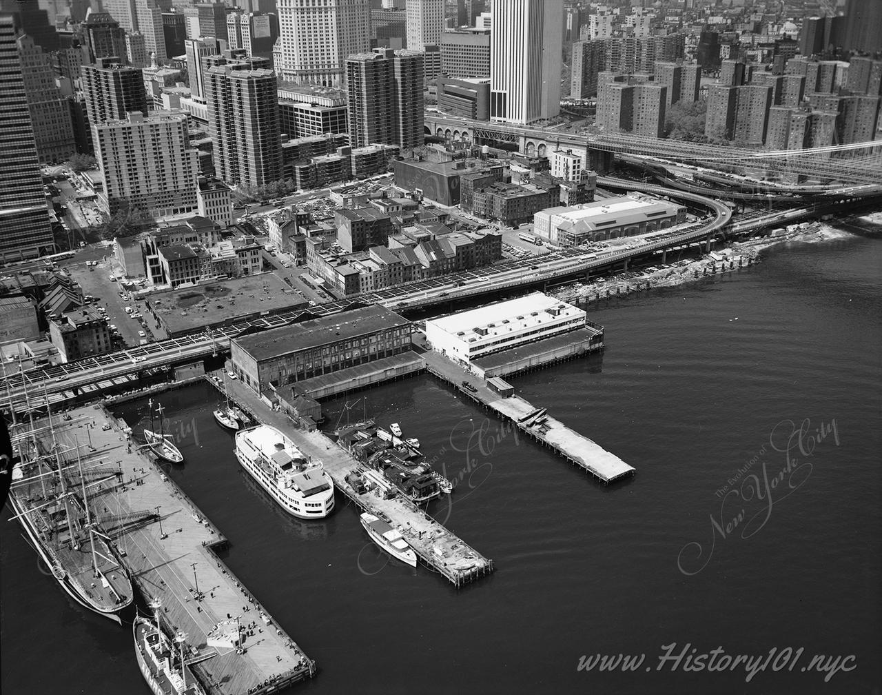 South Street Seaport from Above NYC in 1974