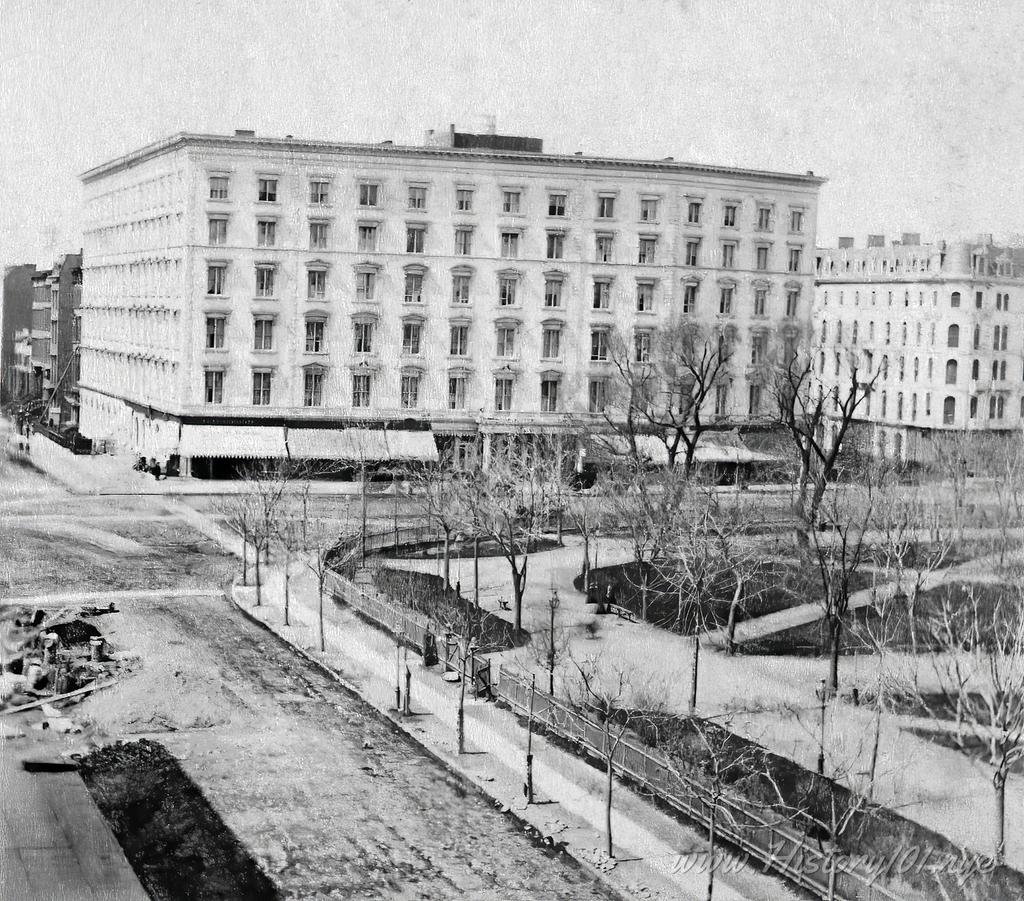 Photograph of the Fifth Avenue Hotel, across from Madison Square Park, New York City.