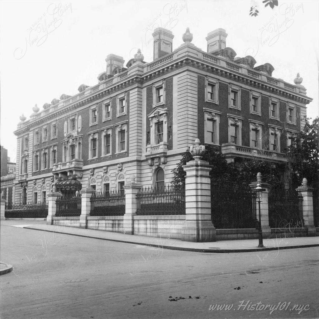 Photograph of the home of Andrew Carnegie - an American industrialist who amassed a fortune in the steel industry then became a major philanthropist.