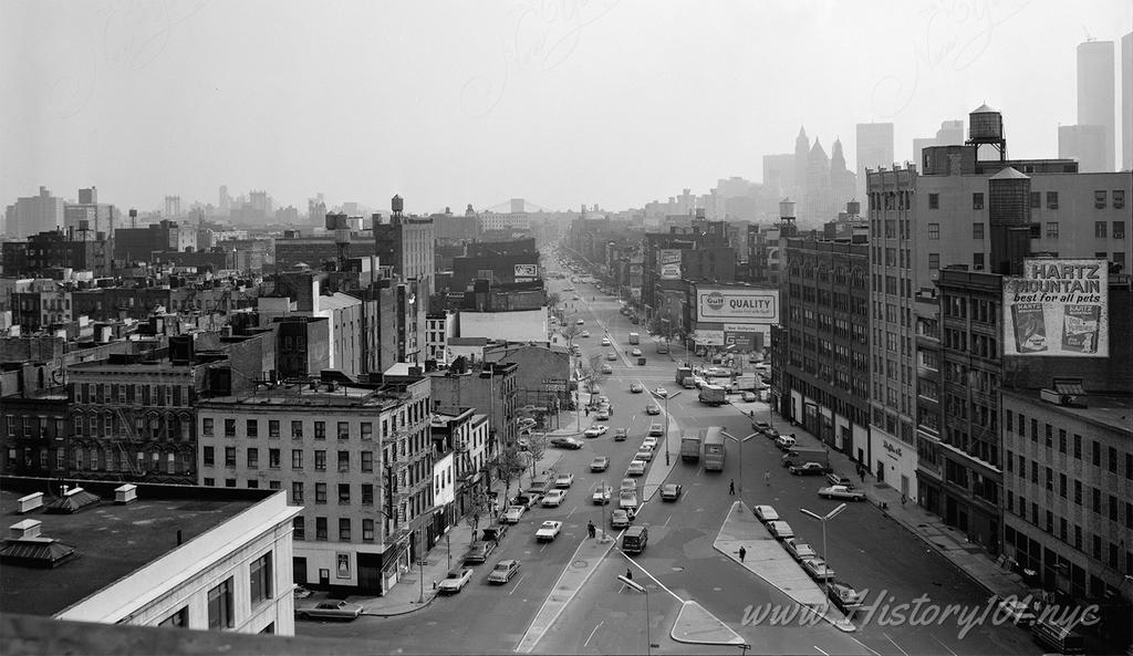 Photograph of lower Manhattan looking south from the roof of the Cooper Union Building.