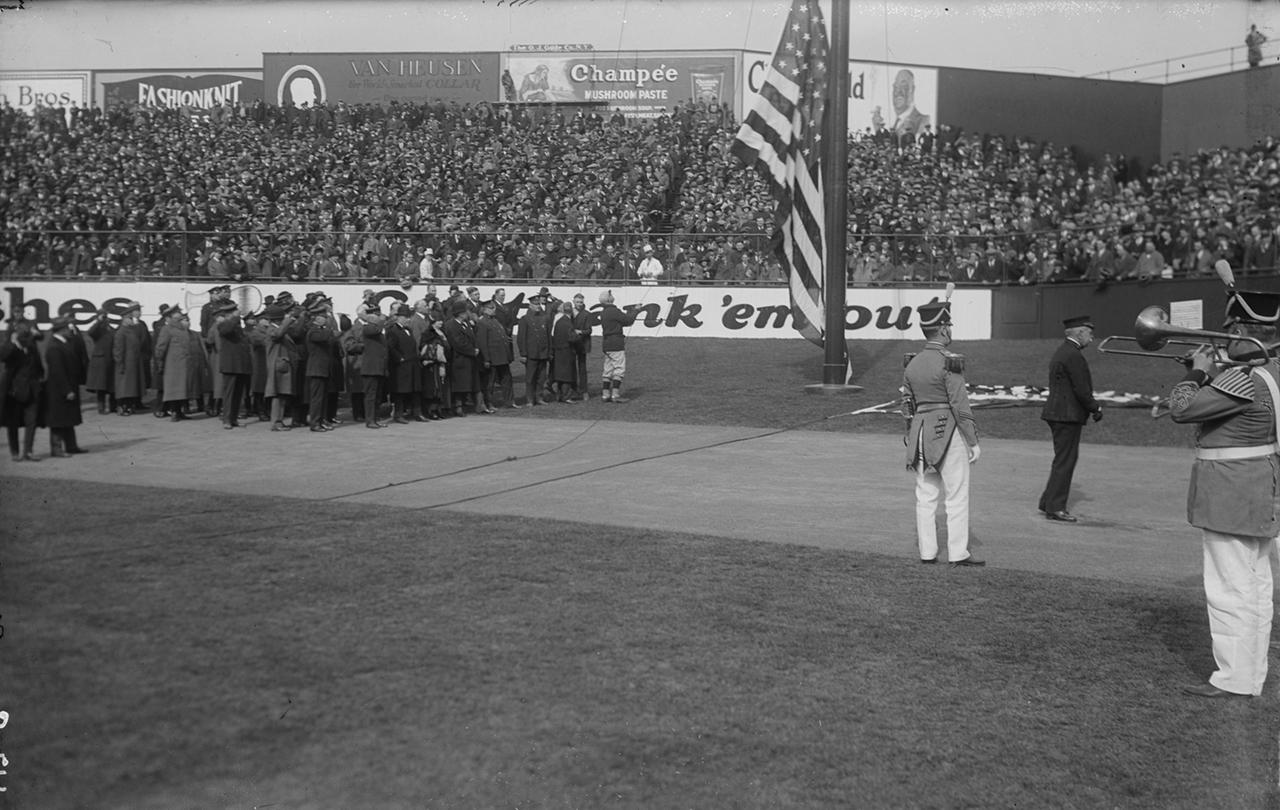 Raising the Flag at Yankee Stadium on Opening Day NYC in 1923