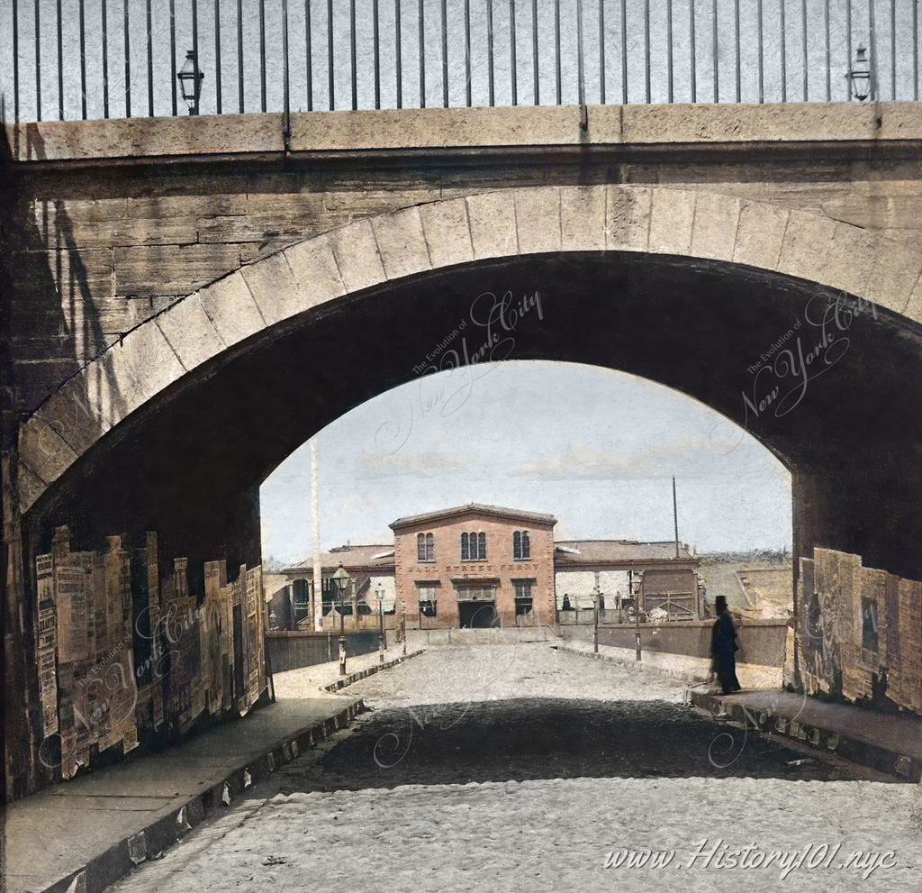 Discover 'Wall St. Ferry, Brooklyn, New York in Distance,' a 1869 photograph capturing the City's essence through a mix of activity & tranquil moments