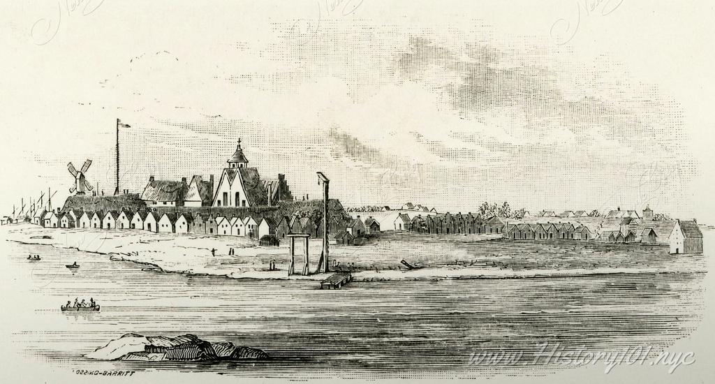 Earliest known image of New Amsterdam from a copperplate made by Augustyn Heermanns. 