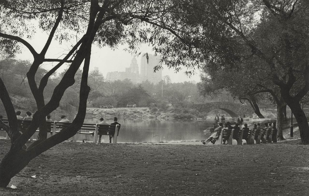 Benches at Central Park Pond NYC in 1949