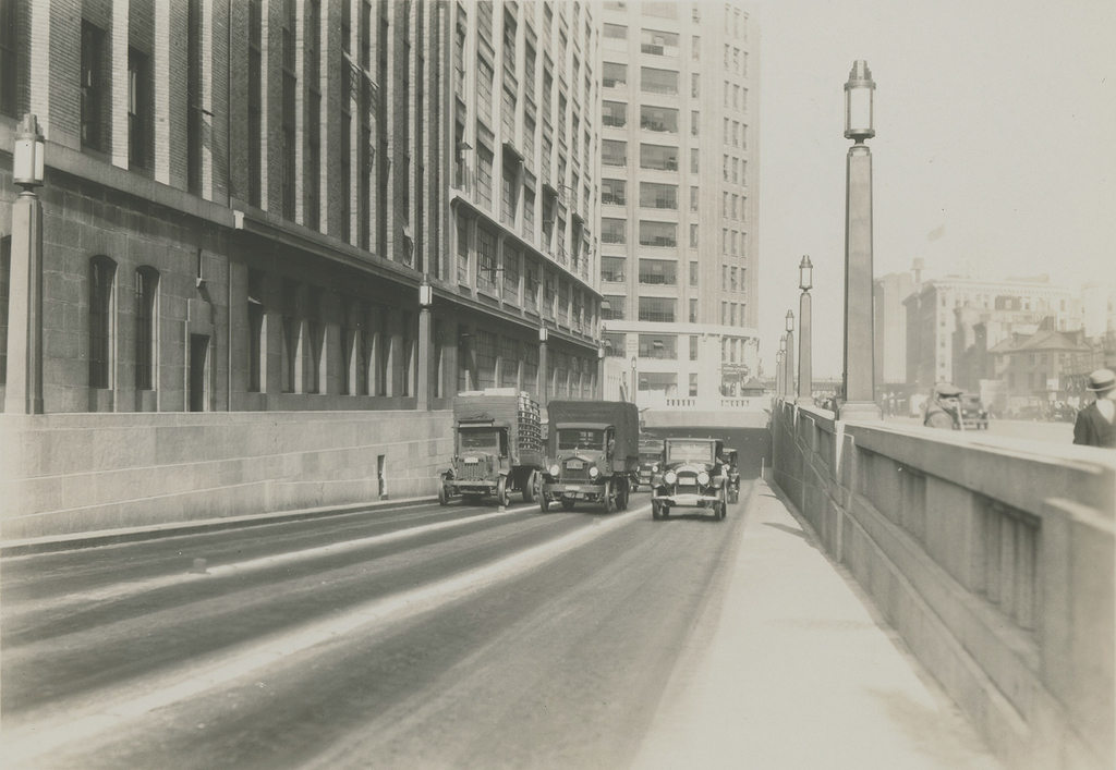 Exit of Holland Tunnel on New York SIde NYC in 1929