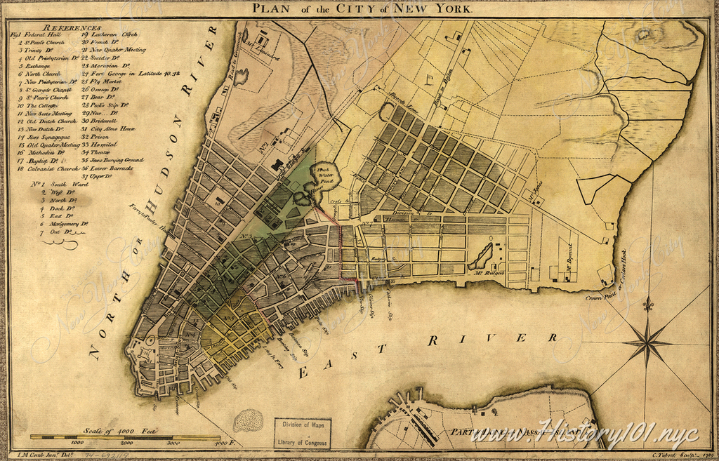 Discover the Maverick Plan, a 1789 map revealing New York City's post-Revolution urban and commercial metamorphosis in striking detail