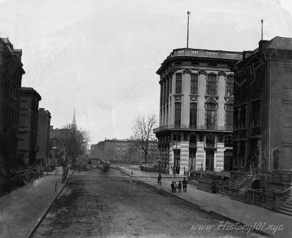 A view of the St. Germain Hotel on the North East Corner of 5th Avenue between 22nd and 23rd Streets (future site of The Flatiron Building).