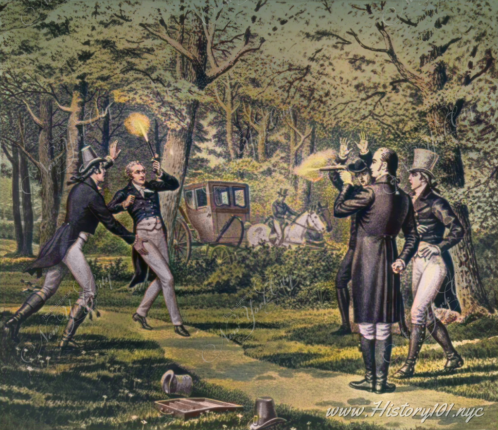 Discover how the Burr-Hamilton duel, captured in History101's exclusive colorized version, influenced America and New York's early political landscape