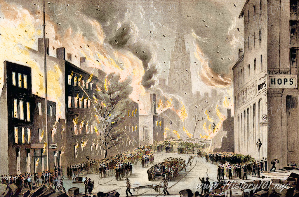 Discover how NYC's response to the 1845 Great Fire revolutionized urban fire safety, fostering resilience and community strength