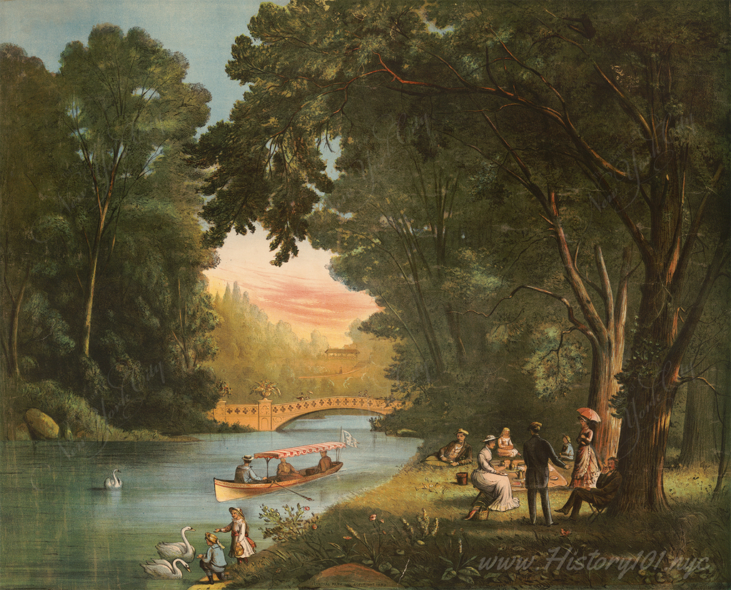 This chromolithograph dates back to 1882 and captures a picturesque scene of Central Park in New York City. 