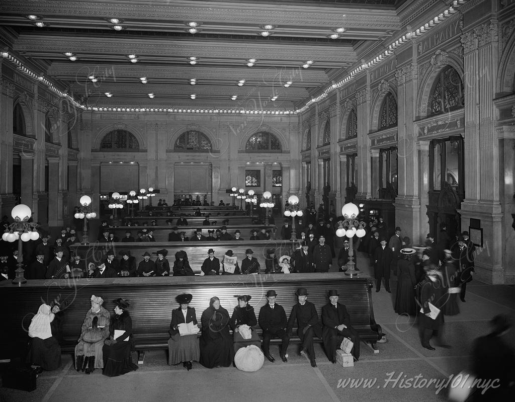 Interior view of Grand Central's waiting room, completed in October of 1900
